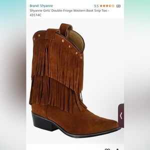 Shyanne girls’ double-fringe western boot snip-toe.